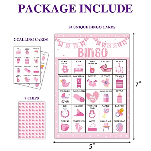 Pink Shower Party Bingo Cards