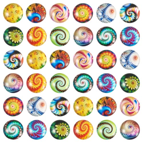 100Pcs Printed Glass Cabochons for Jewelry Making (100 Count)