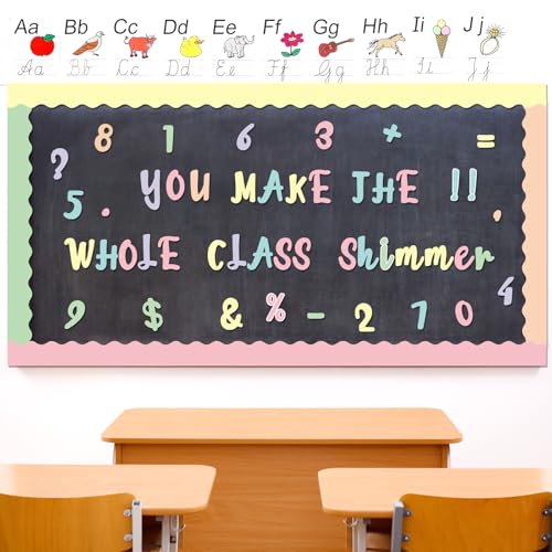 221 Pcs Pastel Bulletin Board Letters for Classroom Wall (225 Count)