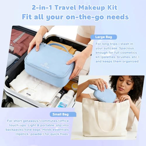 Makeup Bag for Teen Girls with Makeup Travel Organizer (16 Ounce)