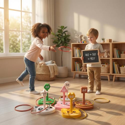 Animal Ring Toss Game Toy Set Kid Yard Outdoor Party Camp Toddler Ages 3 (42 Count)