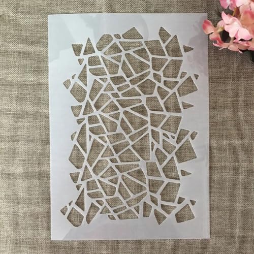 A4 Reusable Irregular Mosaic Stencil for Painting