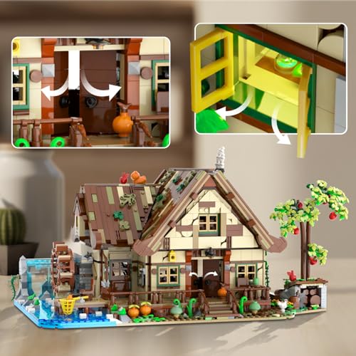 Wood Cabin Building Set with Lights for Adults
