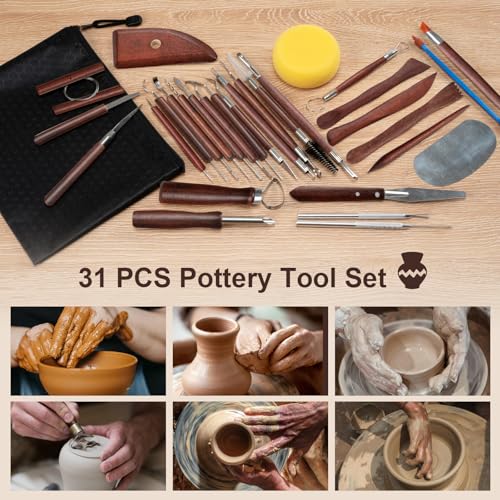 31 Pcs Polymer Clay Sculpting Tools Kit for Adults
