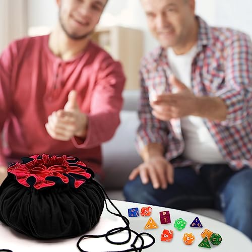Large Dice Bag with Pockets Big Capacity Dice Bag Drawstring Pouch