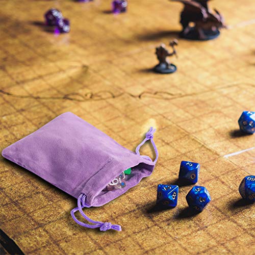 16 Pcs Mini Dice Bags Bulk 8 Colors Suede Velvet Gift Bags 4x3 Inch (16 Count)