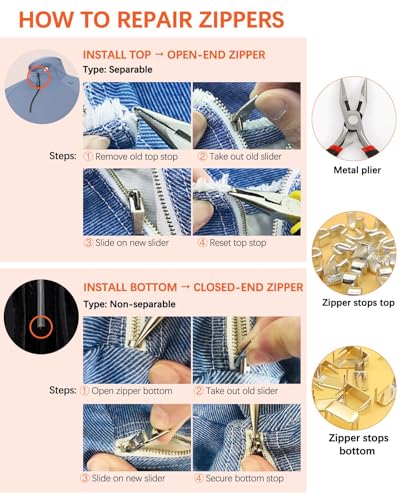 Universal Zipper Repair Kit (200 Count)