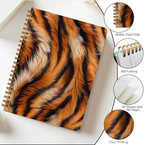 2 PCs Tiger Journaling Notebooks Tiger Print Spiral Notebook (2 Count)