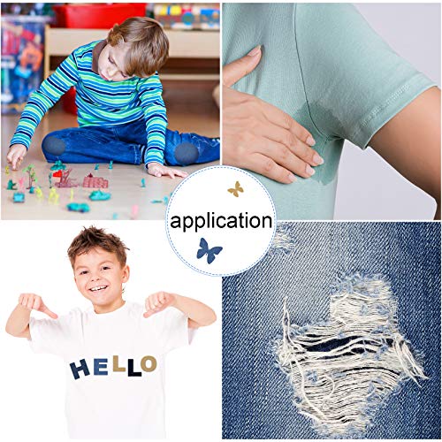 30 Pieces Iron on Fabric Patches Fabric Repair Patches Twill Clothing Repair Patch Kit for Jacket Clothes (30 Count)