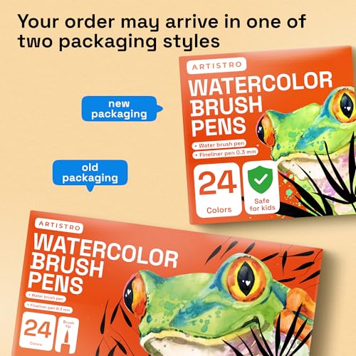 24 Watercolor Markers with Flexible Paint Brush Pens for Pros & Beginners (24 Count)