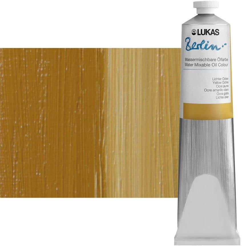 Berlin Pro Artists Water Mixable Oil Paint 200 ml Tube Yellow Ochre (6.7628 Fl Oz)