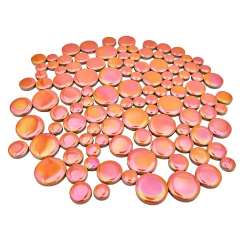 200g Iridescent Round Mosaic Tiles for Crafts Bulk (90 Count)