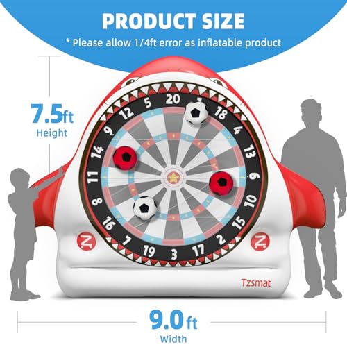Inflatable Game Outdoor Giant Dartboard for Soccer Large Carnival Outdoor Games Giant Outdoor Game Activities Giant Yard Soccer Darts Games Red (4 Count)