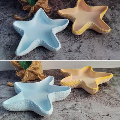 Starfish Tray Silicone Mold Candle Holder Jewelry Plate Resin Tray Display Trinkets Container Storage Dish for Concrete Creative Art Craft Home Decor