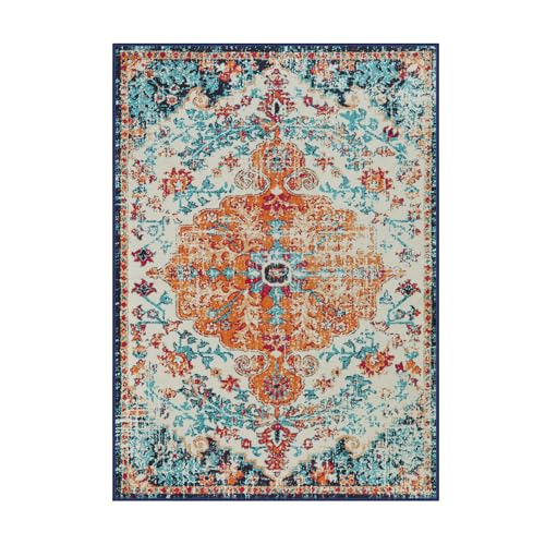 Bohemian Floral Medallion Area Rug