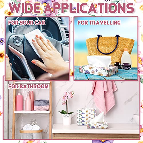 24 Packs 960 Sheets Tissue Cube Car Facial Boxes Disposable Facial Travel Tissues Holder Soft Watercolor Boxes 2 Ply 40 Sheets for Wedding Household Car Kitchen Bathroom (960 Count)