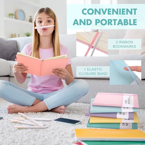 30 Set Lined Notebook Journals with Pens A5 Notebooks 100 GSM College Ruled Hardcover Notebook PU Leather Notepad with Pen Holder for Office School (60 Count)
