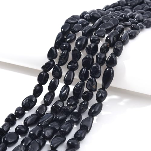 Black Tourmaline Pebble Nugget Oval Free Tumbled Stone 6