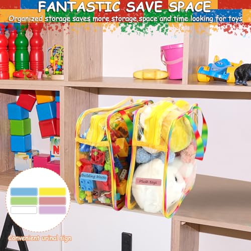 6 Packs Large Toy Storage Bags with Labels (6 Count)