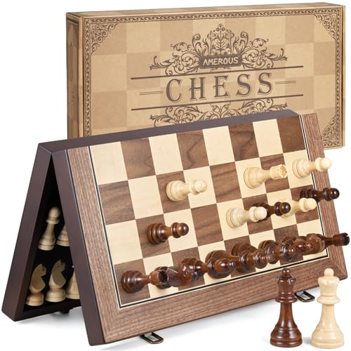 17'' Magnetic Wooden Chess Set for Adults Kids