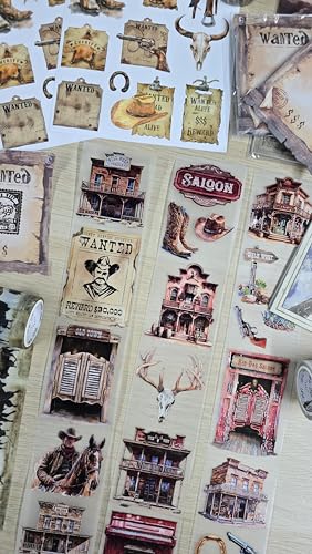 Wild West Transparent Vintage Washi Tape 5x5 cm x 100 cm