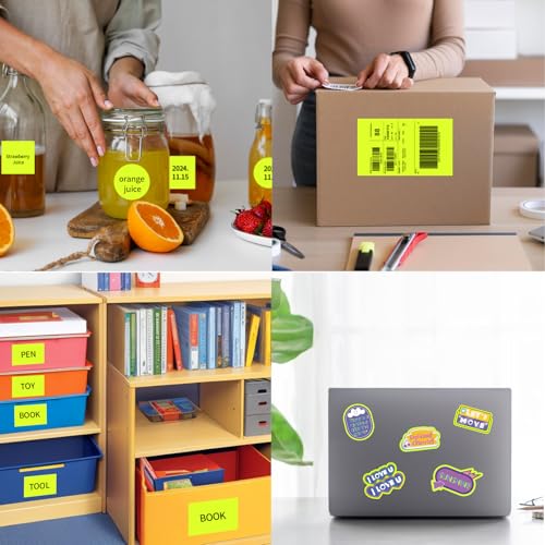 Neon Yellow Sticker Paper Labels for Laser & Inkjet Printer
