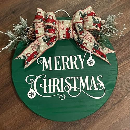 Christmas Stencils for Crafts Reusable Merry Christmas Stencil Xmas Holiday Stencils for Painting on Wood Doormats Fabrics (8 Count)