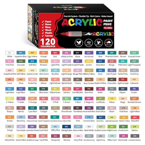 120 Colors Acrylic Paint Markers (120 Count)