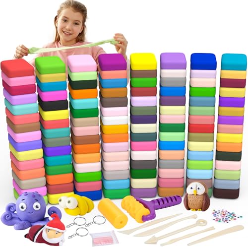 169 Pcs Air Dry Clay 120 Colors Modeling Model Magic Clay for DIY Molding Starter Kit with Sculpting Tools