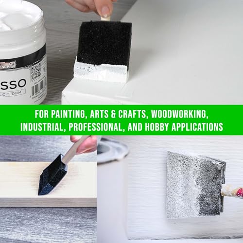 US Art Supply 3 inch Foam Sponge Wood Handle Paint Brush Set