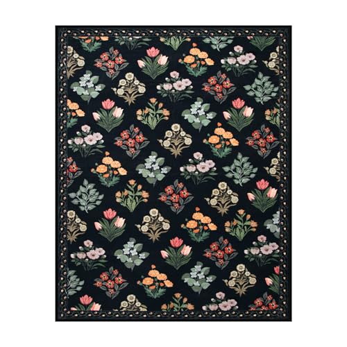 Floral Print 8x10 Washable Rug (80 Sq Ft)