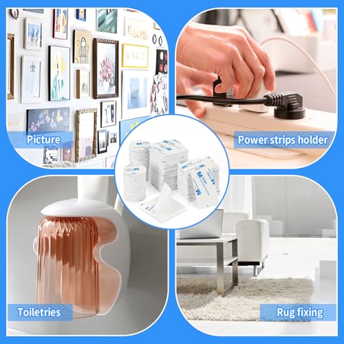 60Pcs Double Sided Foam Tape Sticky Mounting Pads for Wall Crafts (60 Count)