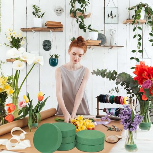 6 Pcs Round Floral Foam Blocks for Flower Arrangements