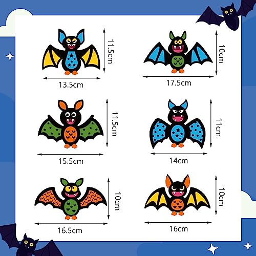 12 Pack Bat Crafts for Kids Bat Crafts Kits Make You Own Bat Foam Stickers Ornament DIY Arts and Crafts for Kids Girls Boys Halloween Party Supplies Halloween Decoration (12 Count)