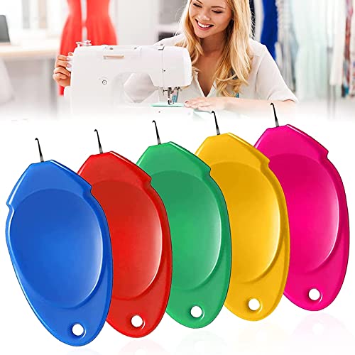 12PCS Needle Threader for Hand Sewing Plastic Wire Hook Simple Threader for Needles Small Eye Easy Needle Threaders Tool for Sewing Machine Crafting Color Random (12 Count)