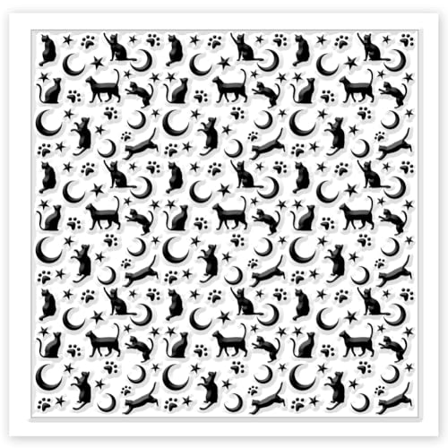 Cat Polymer Clay Texture Sheets Moon Stars Texture Stamp Sheets Silicone Texture Stamp Clay Texture Mat Texture Sheets for Polymer Clay Jewelry and Clay Earrings Tools