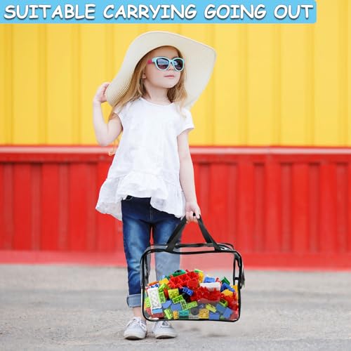6 Pcs XL Toy Storage Bags Widen Waterproof Clear Toy Organizer with Labels (6 Count)