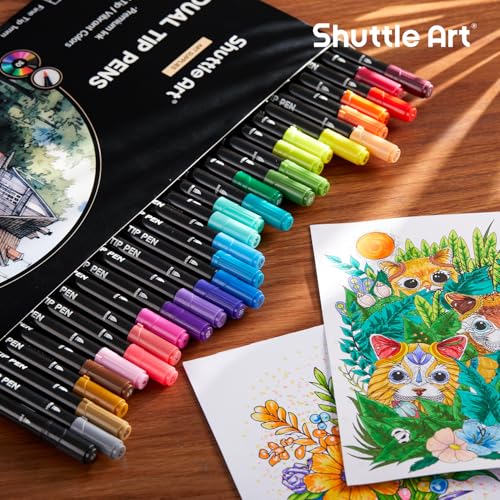 Dual Tip Brush Marker Pens 30 Colors Water (30 Count)