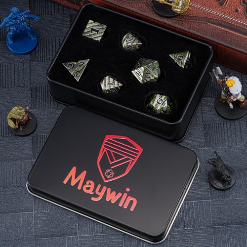 DND Dice Set Dungeons and Dragons Dice d20 Metallic Stripes Dice with Gift Case