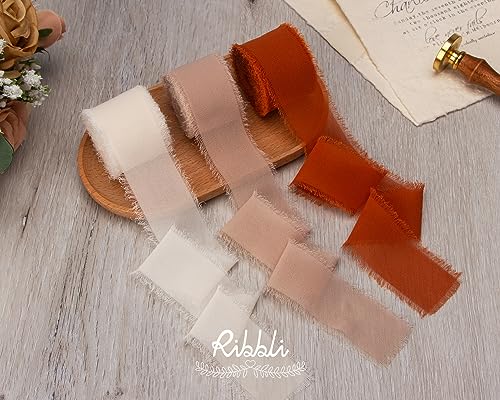 Fall Chiffon Ribbon 1.5 inch x 30 Yard Handmade Silk (90 Foot)