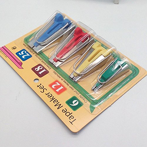 Bias Tape Maker Set 6MM 12MM 18MM 25MM Sewing Quilting Tools (4 Count)