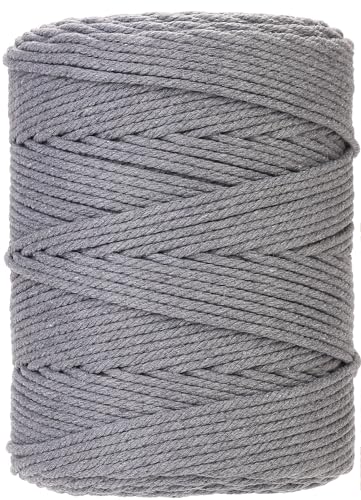 Macrame Cord 4mm x 328yards Natural Macrame Cotton Rope Colored Macrame Rope Soft Cotton Cord Macrame Supplies Craft Rope Macrame Yarn for Plant Hanger Wall Hanger Dreamcatcher