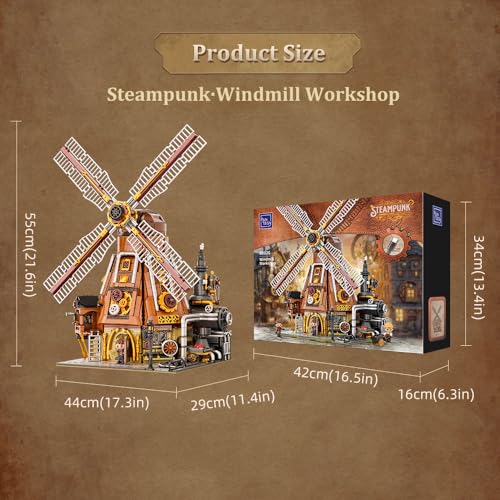 Steampunk Windmill Workshop Building Set for Adults