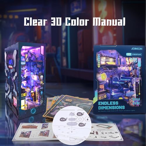 DIY Book Nook Cyberpunk Dollhouse Kit 3D Wooden Puzzle for Adults