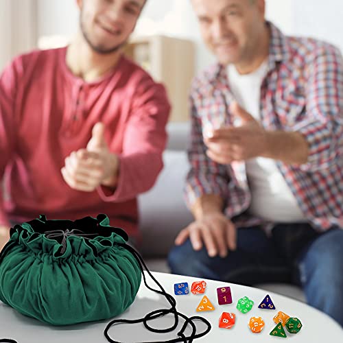 Large Dice Bag with Pockets Big Capacity Dice Bag Drawstring Pouch