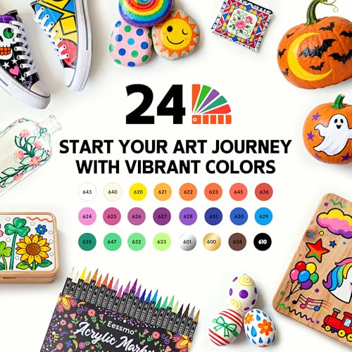 24 Colors Acrylic Paint Markers (24 Count)