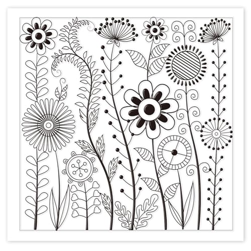 Abstract Wildflowers Polymer Clay Texture Sheets Geometric Flowers Silicone Stamp Clay Texture Mat Modeling Pattern Pad Texture Sheets for Jewelry and Clay Earrings Tools