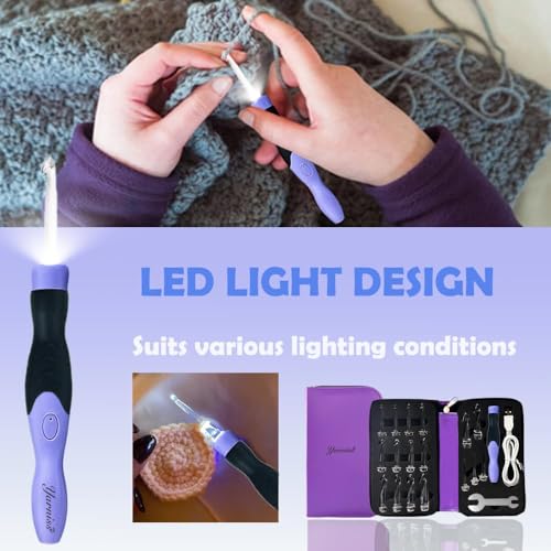17 Size Lighted Crochet Hooks 2.5mm~14mm (17 Count)