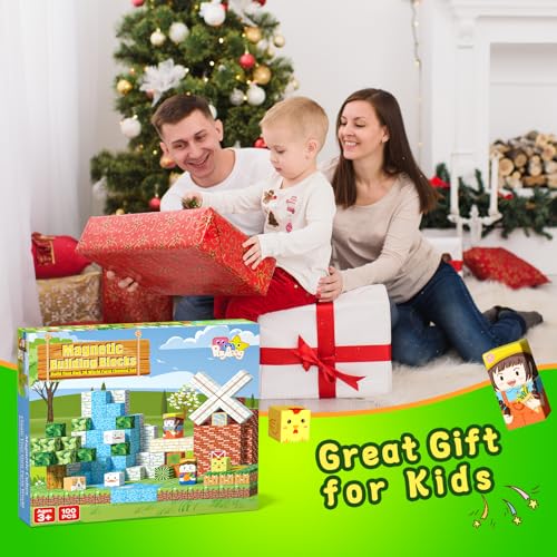 Magnetic Blocks Building Toys for Kids Ages 4 (100 Count)