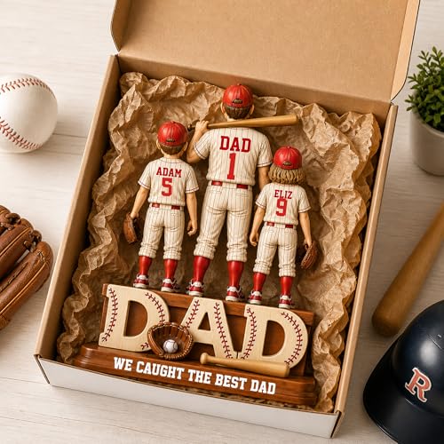 Personalized Baseball Dad Wooden Plaque